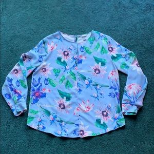 H&M Floral Keyhole Blouse